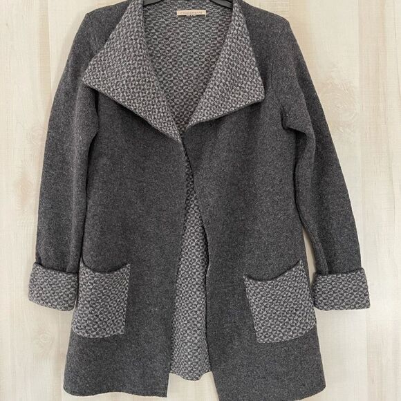 Chiaramente gray‎ wool open front cardigan, size small - Picture 3 of 13